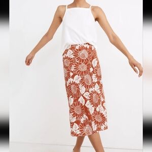 Madewell Floral Silk Skirt In Sunflower Season
